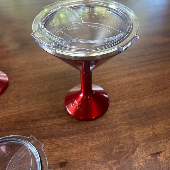 Set of TWO 💥 Orca Christmas Glitter Red Martini Chasertini with Lid. RARE 🩸 - Picture 4 of 11